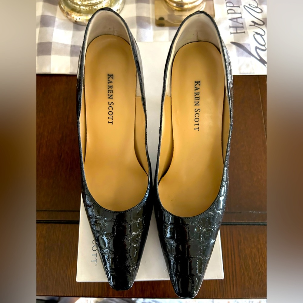 Karen Scott patent leather stilettos